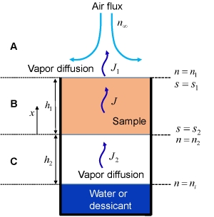 Figure showing the scheme of a typical setup for a wet or dry cup test.